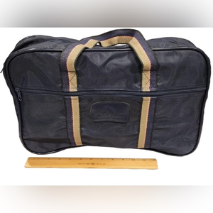 Vintage Jordache Blue‎ Canvas Nylon Zip Top Travel Bag